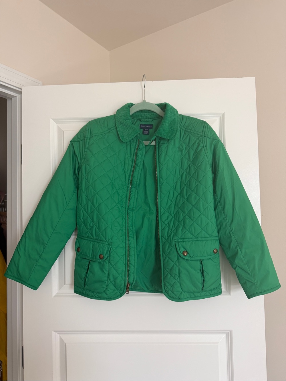 Ralph Lauren Green Quilted Puffer Jacket for Kids